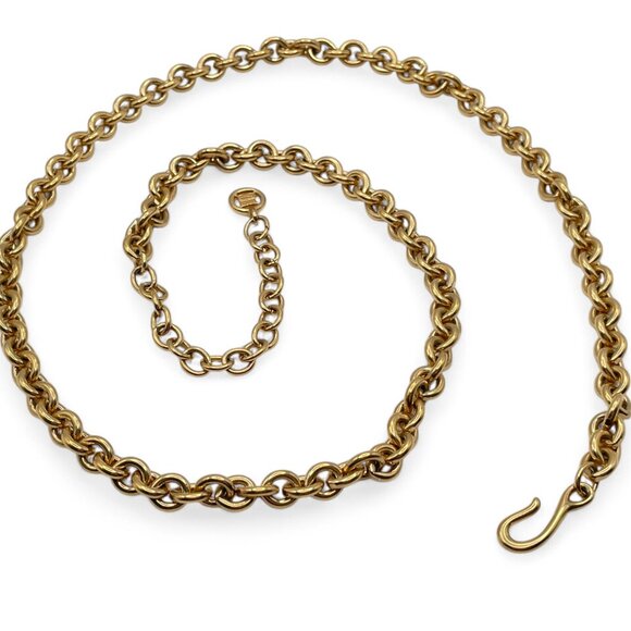 Vintage GIVENCHY Gold Tone Long Necklace 32" Gorgeous 90s Jewelry Hook Chain - Picture 6 of 8